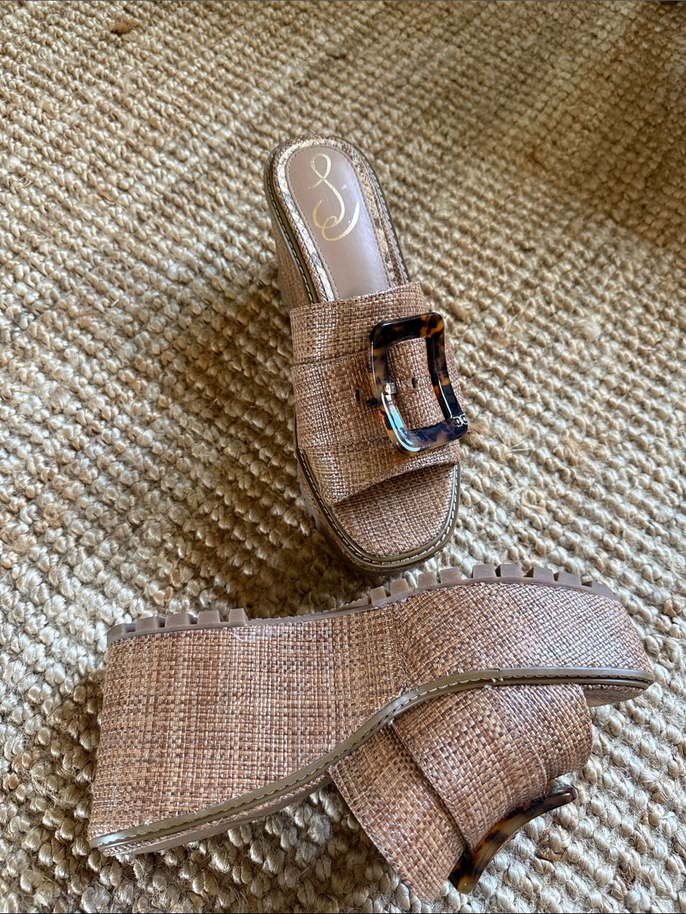 ⚜️ SAM EDELMAN LIVI PLATFORM WEDGE SIZE 8 TAN/BROWN ⚜️ - Picture 10 of 10